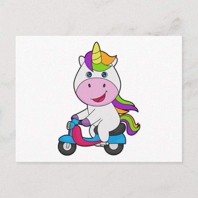 Cartão Postal Patinete Unicorn (Frente)