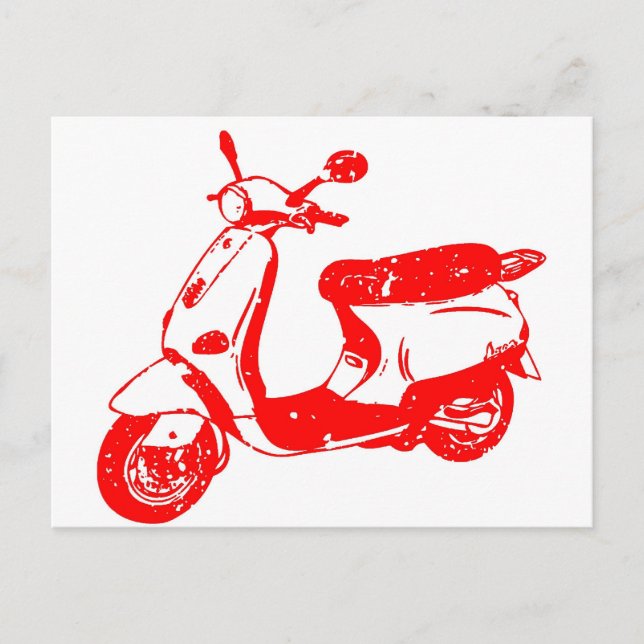 Cartão Postal Patinete vermelho (Frente)