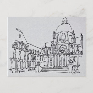 Cartão Postal Pátio da Sorbonne Universidade de Paris