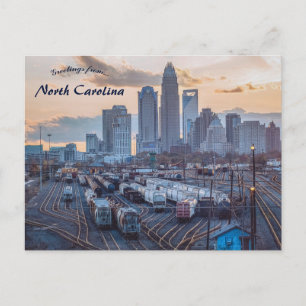 Cartão Postal Pátio de Trens em Charlotte Carolina do Norte