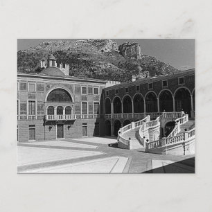 Cartão Postal Pátio do palácio do Principado Mônaco vintage