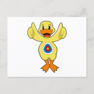 Cartão Postal Pato Acerta Alvo
