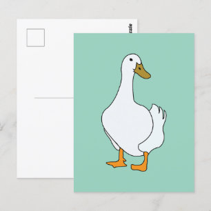 Cartão Postal Pato branco de pássaro