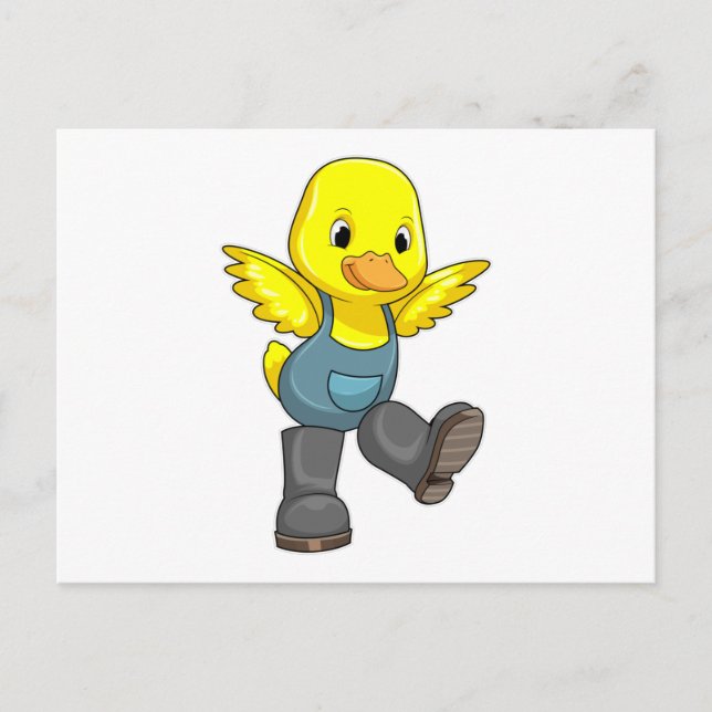 Cartão Postal Pato como Fazendeiro com Botas (Frente)