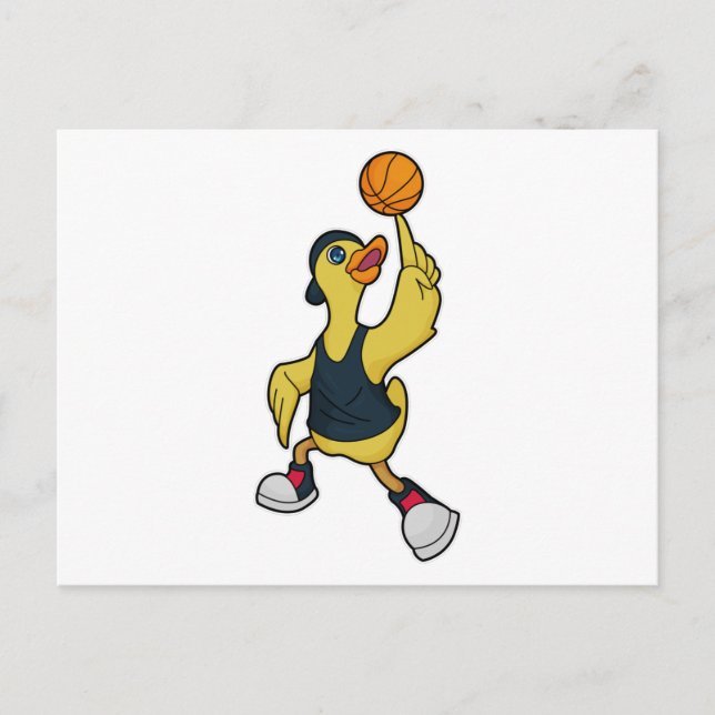 Cartão Postal Pato como jogador de basquetebol (Frente)