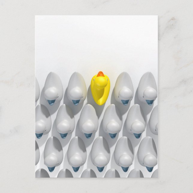 Cartão Postal Pato De Borracha Contra O Fluxo (Frente)