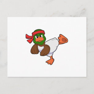 Cartão Postal Pato em artes marciais caratê