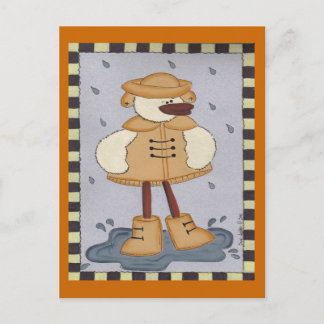 Cartão Postal Pato Na Chuva