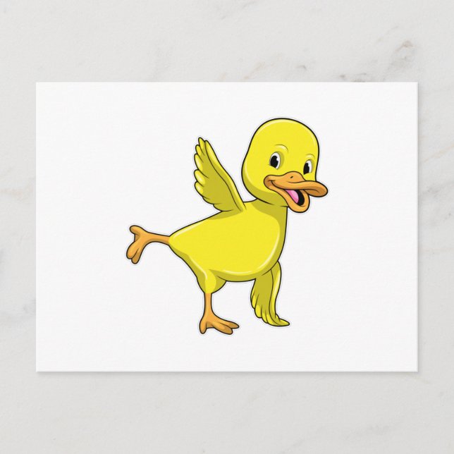 Cartão Postal Pato no exercício de alongamento de yoga (Frente)