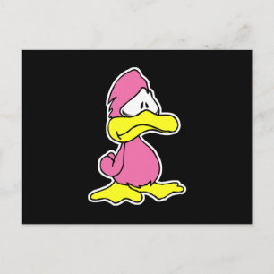 Cartão Postal pato rosa triste