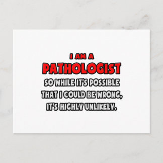 Cartão Postal Patologista Engraçado. Muito improvável