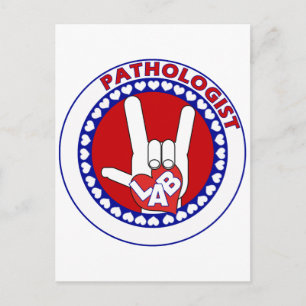 CARTÃO POSTAL PATOLOGISTA LOGOTIPO ROUND ASL I AMO LAB