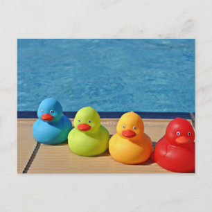 Cartão Postal Patos de borracha coloridos
