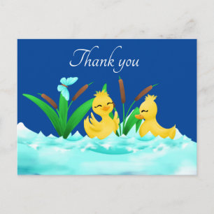 Cartão Postal patos fofos qualquer propósito obrigado
