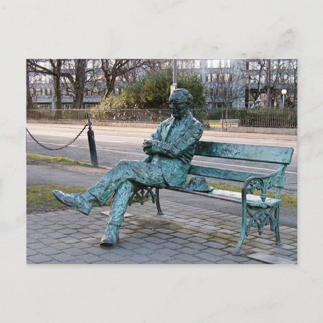 Cartão Postal Patrick Kavenagh - Escultura Poeta Irlandesa (Frente)