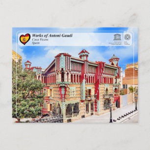 Cartão Postal Patrimônio Mundial da UNESCO - Antoni Gaudí - Casa