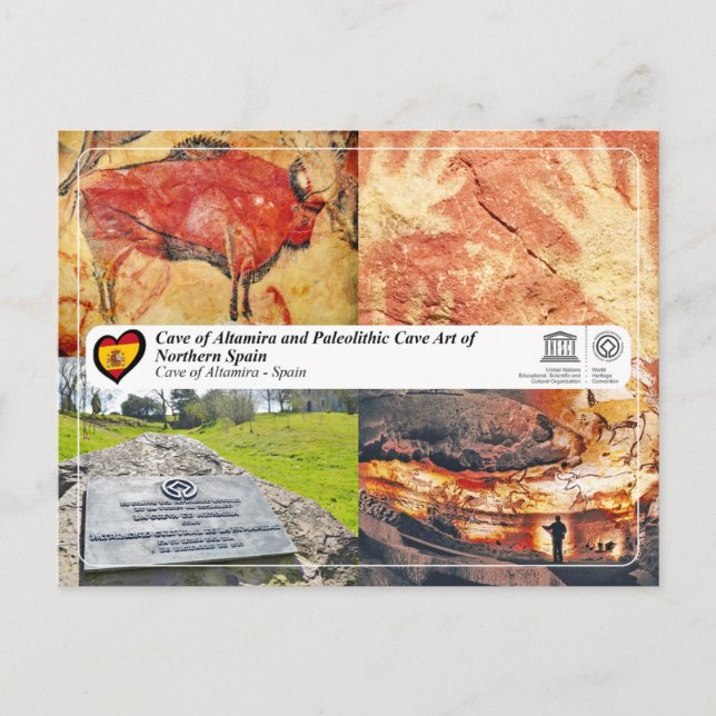 Cartão Postal Patrimônio Mundial da UNESCO - Caverna de Altamira (Frente)