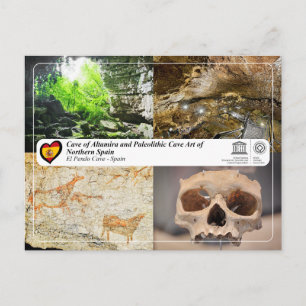 Cartão Postal Património Mundial da UNESCO - Cova de El Pendo / 