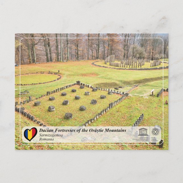 Cartão Postal Património Mundial da UNESCO - Fortalezas Dacianas (Frente)
