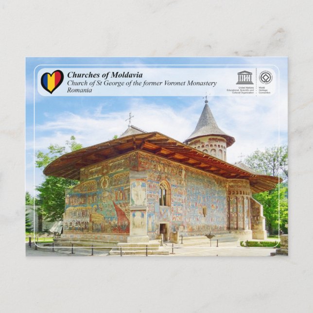 Cartão Postal Património Mundial da UNESCO - Igrejas da Moldávia (Frente)