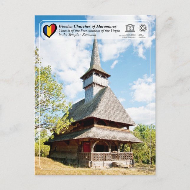 Cartão Postal Patrimônio Mundial da UNESCO - Igrejas de Madeira  (Frente)