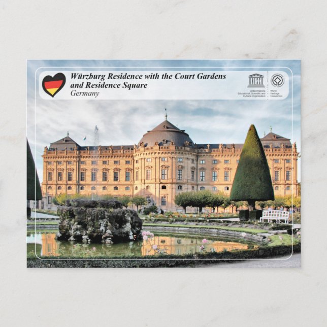 Cartão Postal Património Mundial da UNESCO - Residência de Würzb (Frente)