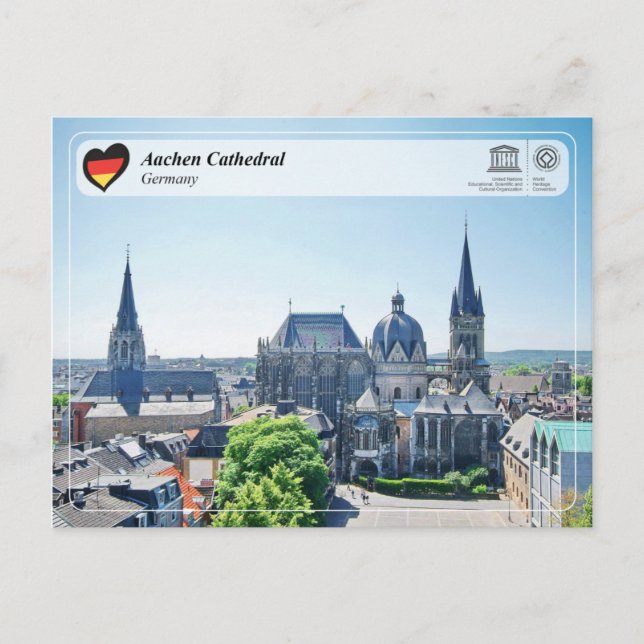 Cartão Postal Património Mundial UNESCO - Catedral de Aachen (Frente)