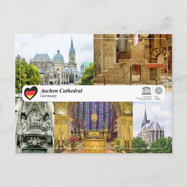 Cartão Postal Património Mundial UNESCO - Catedral de Aachen (Frente)