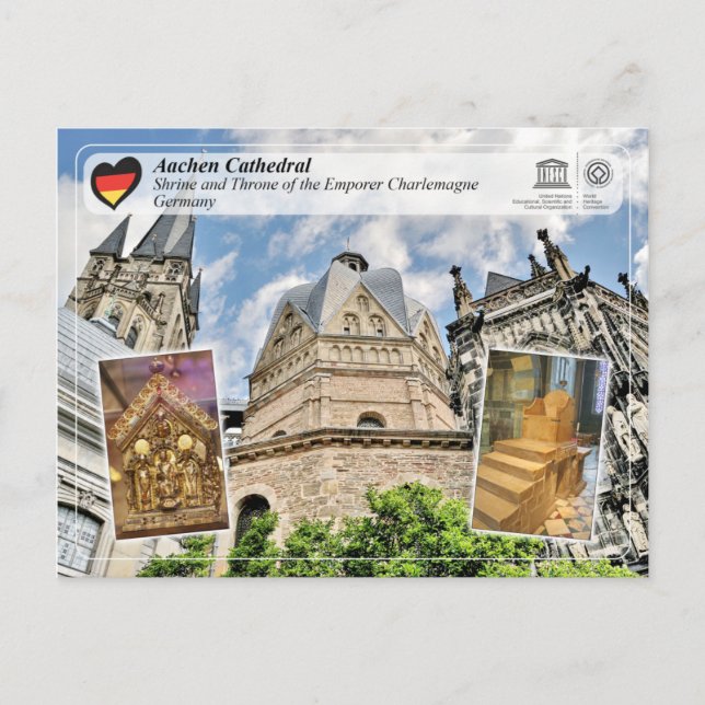 Cartão Postal Património Mundial UNESCO - Catedral de Aachen (Frente)