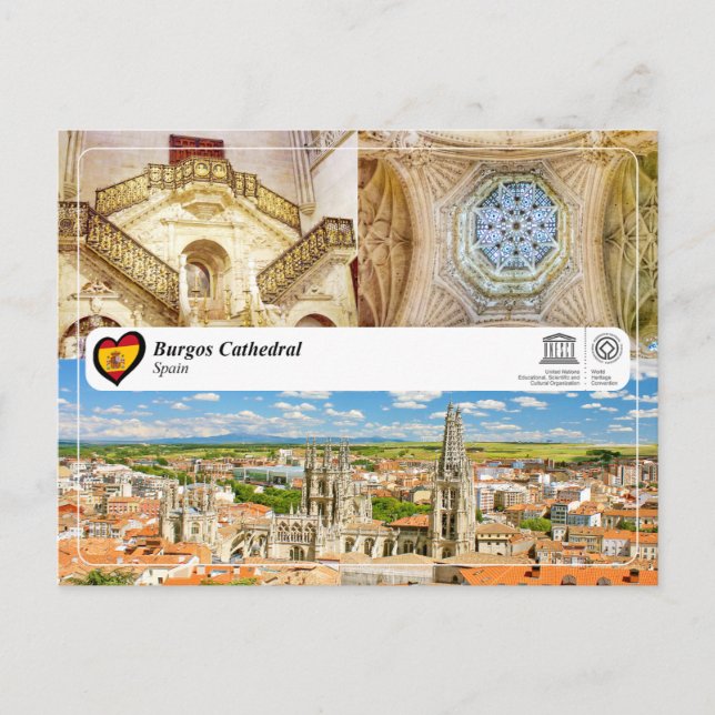 Cartão Postal Património Mundial UNESCO, Catedral de Burgos (Frente)