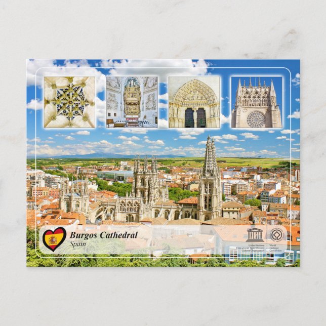 Cartão Postal Património Mundial UNESCO, Catedral de Burgos (Frente)