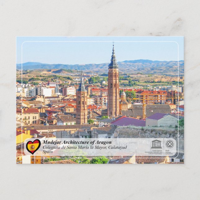 Cartão Postal Património Mundial UNESCO - Colegiata de Santa Mar (Frente)