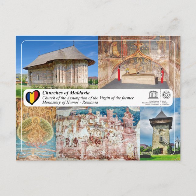 Cartão Postal Património Mundial UNESCO - Igrejas da Moldávia -  (Frente)
