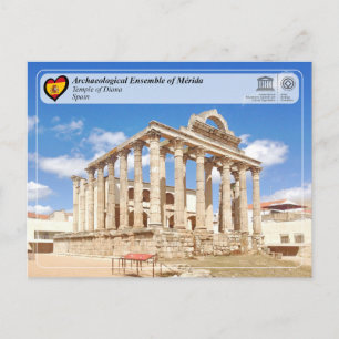 Cartão Postal Património Mundial UNESCO - Mérida - Templo de Dia