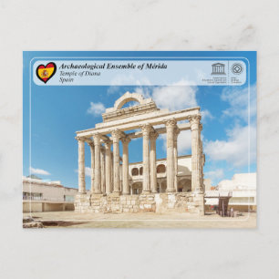 Cartão Postal Património Mundial UNESCO - Mérida - Templo de Dia