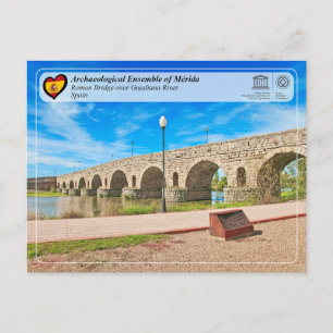 Cartão Postal Património Mundial UNESCO - Ponte romana de Mérida