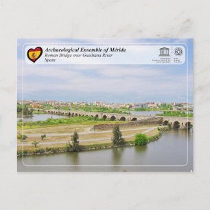 Cartão Postal Património Mundial UNESCO - Ponte romana de Mérida