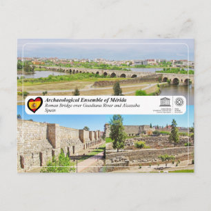 Cartão Postal Património Mundial UNESCO - Ponte Romana e Alcazab