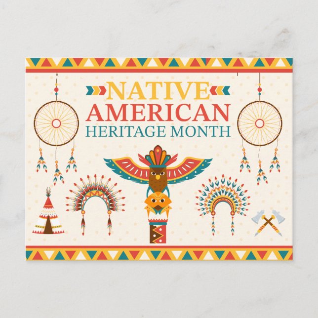 Cartão Postal Patrimônio Nativo Americano Mês 2025 (Frente)