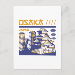 Cartão Postal Patrimônio Urbano de Osaka no Japão Viagem Retro D