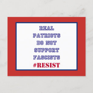 Cartão Postal Patriotas Reais Não Suportam Fascistas Resistem