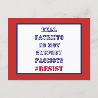 Cartão Postal Patriotas Reais Não Suportam Fascistas Resistem