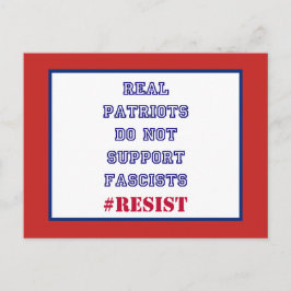 Cartão Postal Patriotas Reais Não Suportam Fascistas Resistem