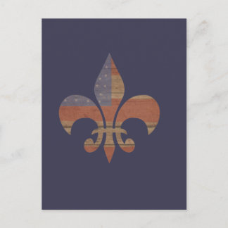 Cartão Postal Patriotic Fleur De Lis