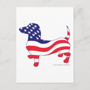 Cartão Postal Patriótico Dachshund / Wiener