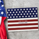 Cartão Postal Patriótico Patriótico Americano Bandeira dos EUA,<br><div class="desc">American Flag inspirado - Patriótico Red, White e Blue - cartão postal personalizado com seu nome, texto, patriótico dizendo ou simplesmente exclua o texto. Mostre seu orgulho dos EUA todos os dias, no dia 4 de julho, no Dia do Memorial ou no Dia do Veterano com este design patriótico incrível....</div>