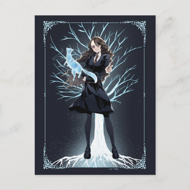 Cartão Postal Patronus do Anime Hermione Granger (Frente)