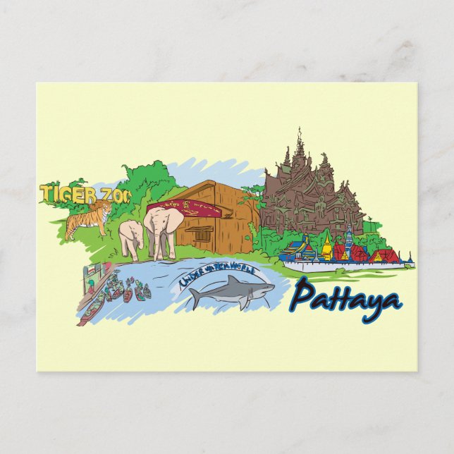 Cartão Postal Pattaya Thailand Viagem (Frente)
