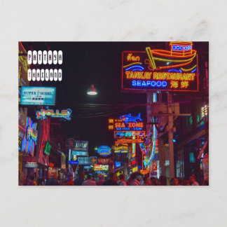 Cartão Postal Pattaya Walking Street na Tailândia