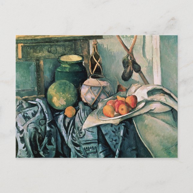 Cartão Postal Paul Cezanne | A vida estática com Pitcher e Auber (Frente)